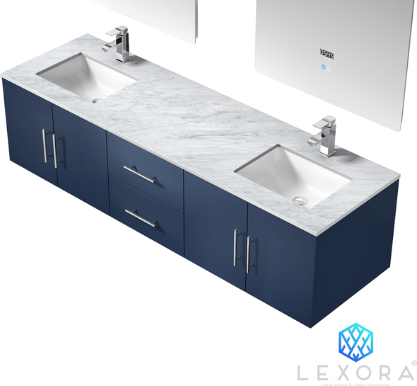 70 inch vanity top single sink Lexora Bathroom Vanities Navy Blue