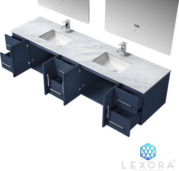 vintage double sink vanity Lexora Bathroom Vanities Navy Blue