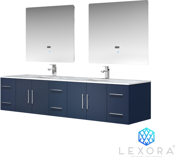 vintage double sink vanity Lexora Bathroom Vanities Navy Blue