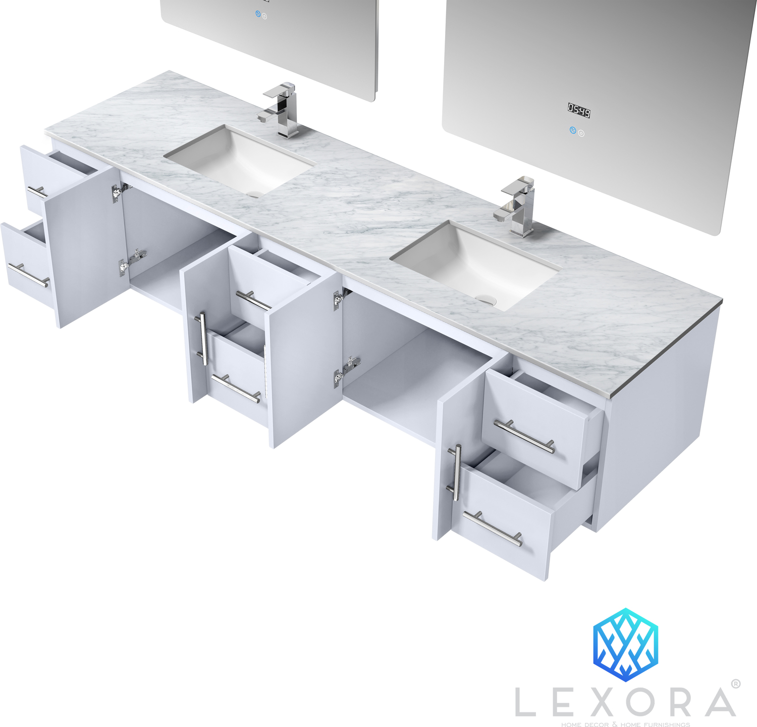 small sink unit bathroom Lexora Bathroom Vanities Glossy White