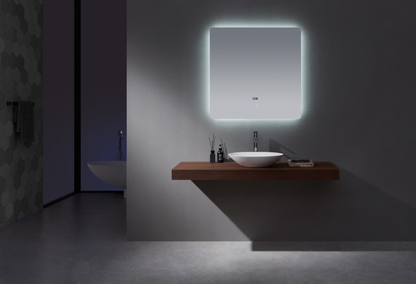 wall mirror with drawers Lexora LED Mirrors