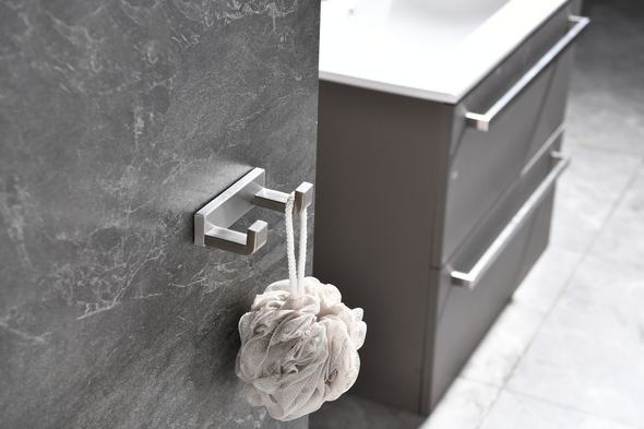 matte black shower hooks Lexora Bathroom Accessories Brushed Nickel