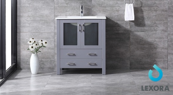 modern vanity set Lexora Bathroom Vanities Dark Grey