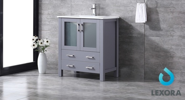 modern vanity set Lexora Bathroom Vanities Dark Grey