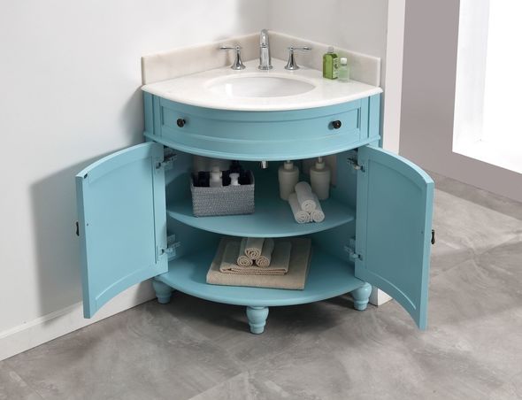 72 bathroom vanity without top Modetti Bright Blue Traditional