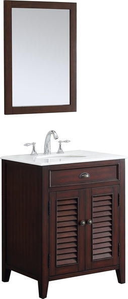 white vanity with black top Modetti Cherry Cottage