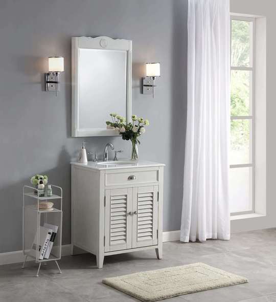 single modern bathroom vanity Modetti Pure White Cottage