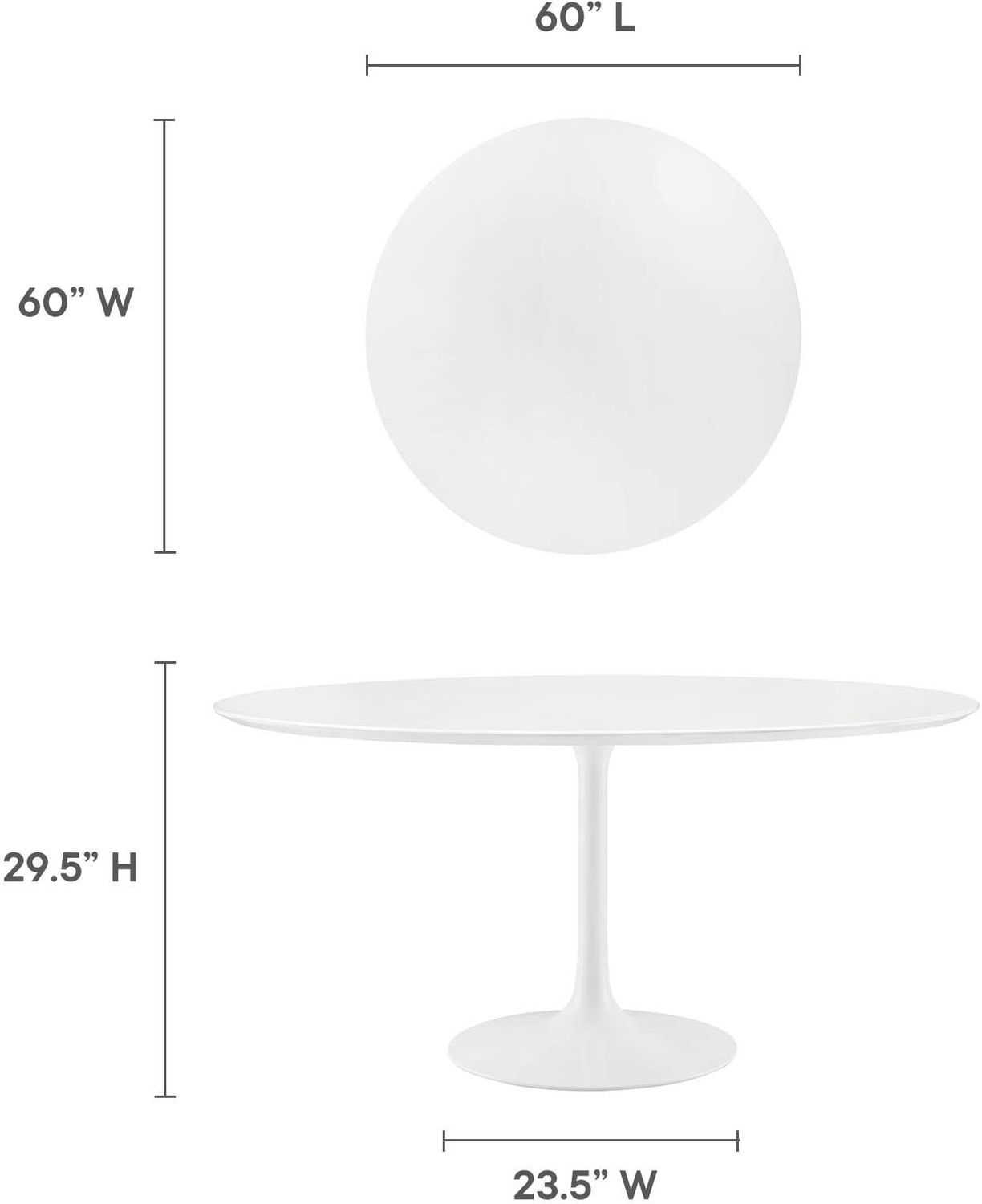 round marble dining table set for 4 Modway Furniture Bar and Dining Tables Dining Room Tables White