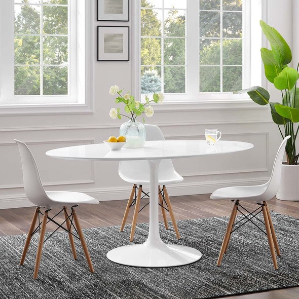 table with 6 chairs Modway Furniture Bar and Dining Tables White