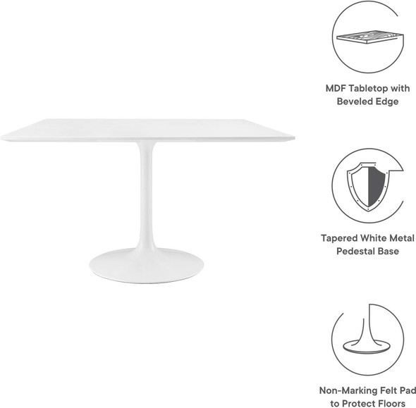 4 person dining room table Modway Furniture Bar and Dining Tables Dining Room Tables White
