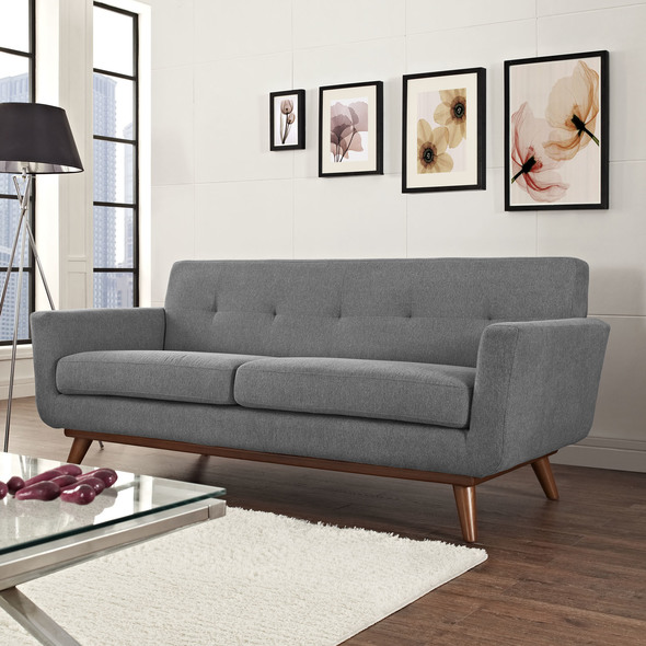 cream couch with chaise Modway Furniture Sofas and Armchairs Expectation Gray
