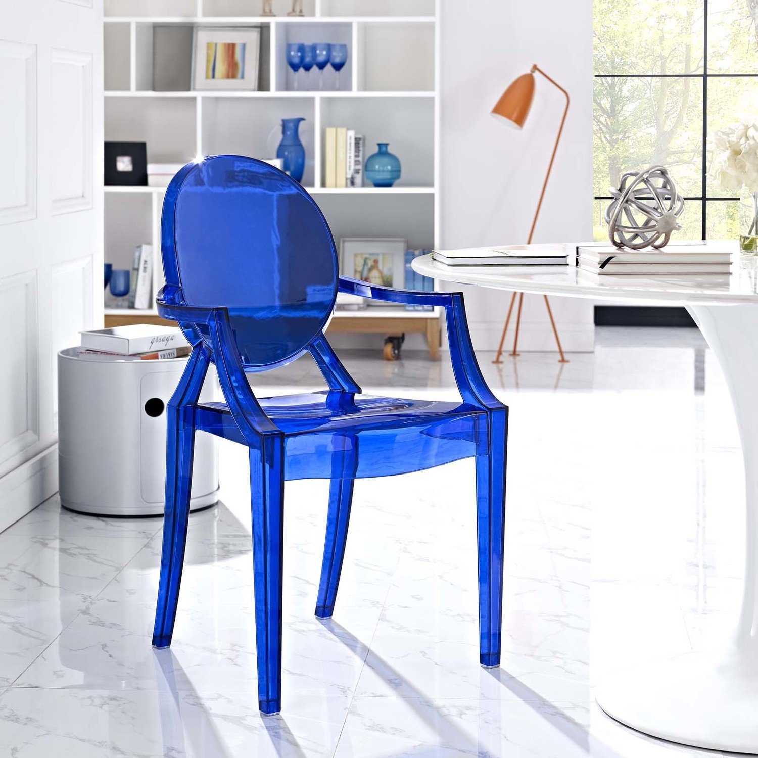 grey and gold chairs Modway Furniture Dining Chairs Blue