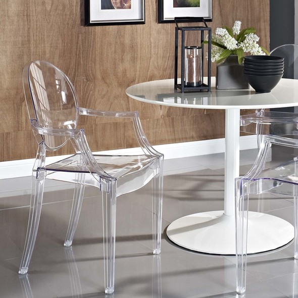 modern beige dining chairs Modway Furniture Dining Chairs Clear