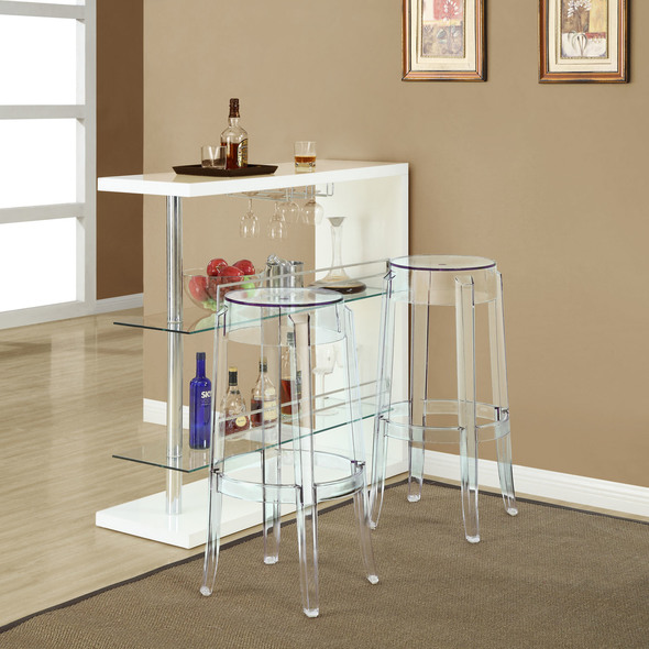 modern gray bar stools Modway Furniture Dining Sets Clear