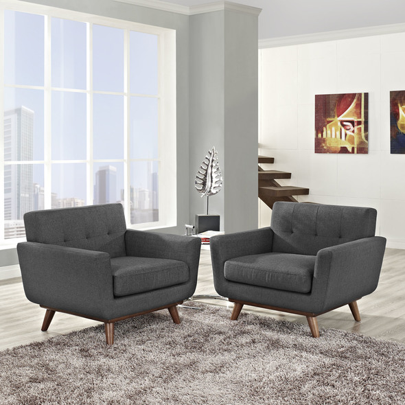 wingback club chair Modway Furniture Sofas and Armchairs Gray