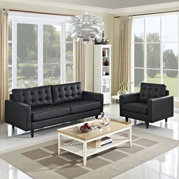 loveseat bed sofa Modway Furniture Sofas and Armchairs Black
