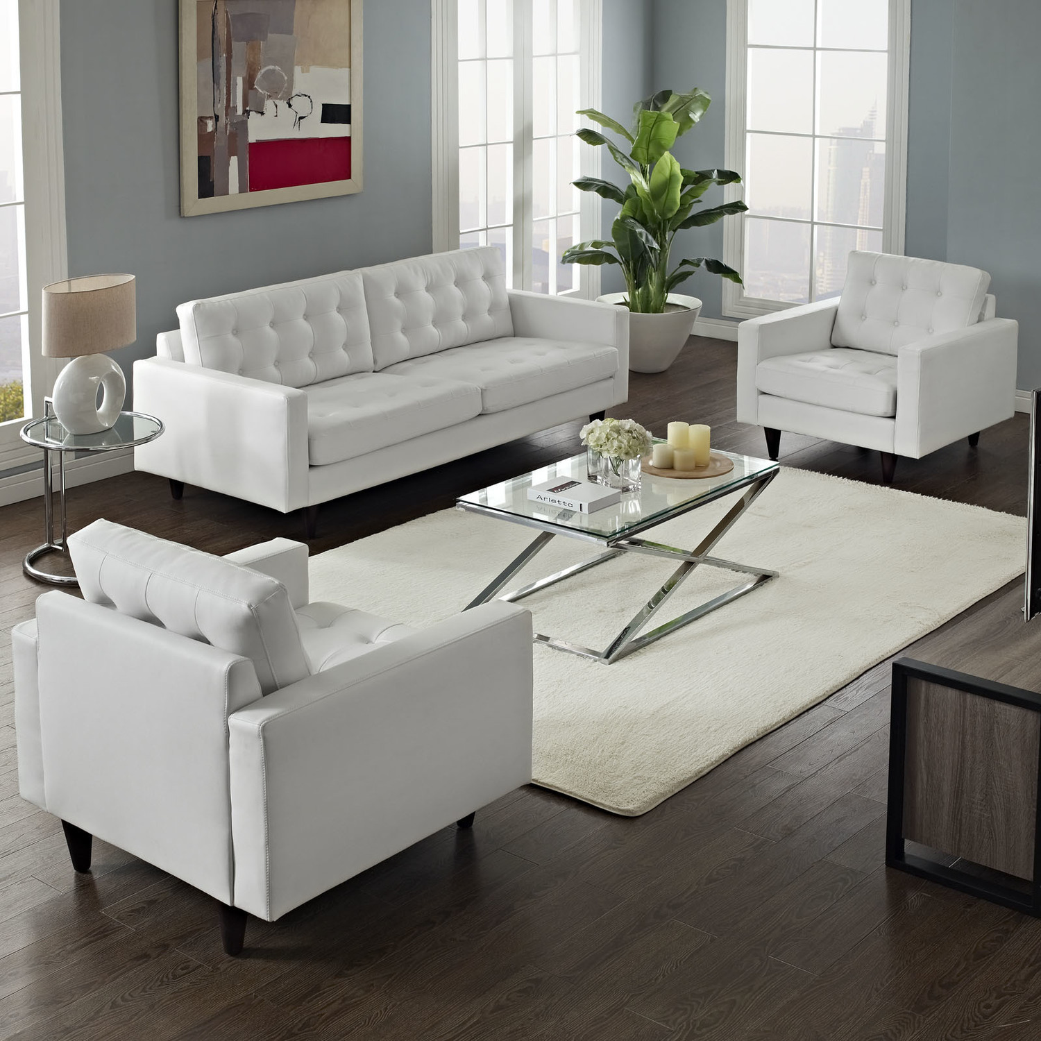 affordable sectional couches near me Modway Furniture Sofas and Armchairs White