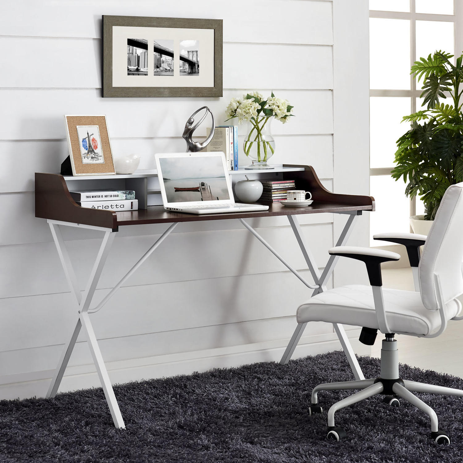 big study table designs Modway Furniture Computer Desks Desks Cherry
