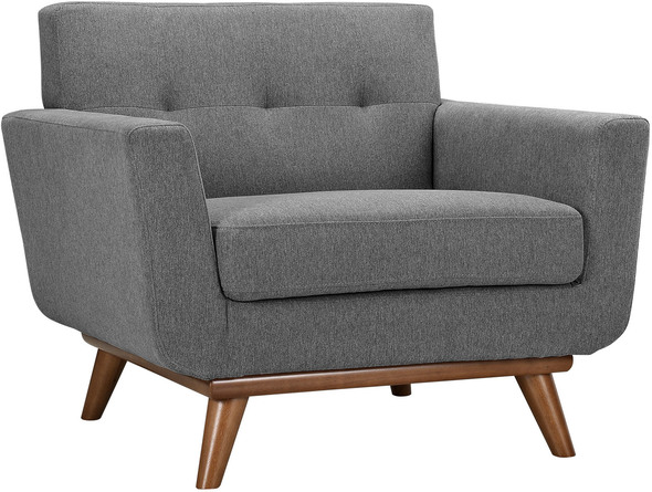 teak arm chair Modway Furniture Sofas and Armchairs Expectation Gray