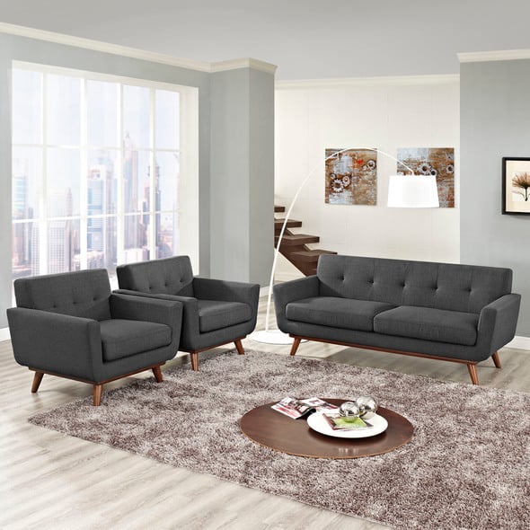 wingback reading chair Modway Furniture Sofas and Armchairs Gray