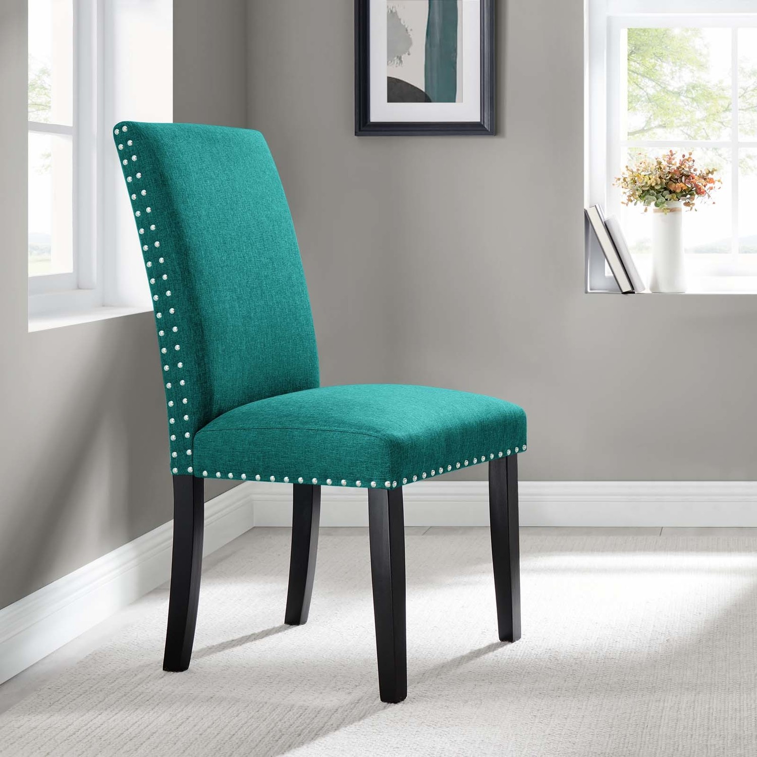 white dining room set with bench Modway Furniture Dining Chairs Teal