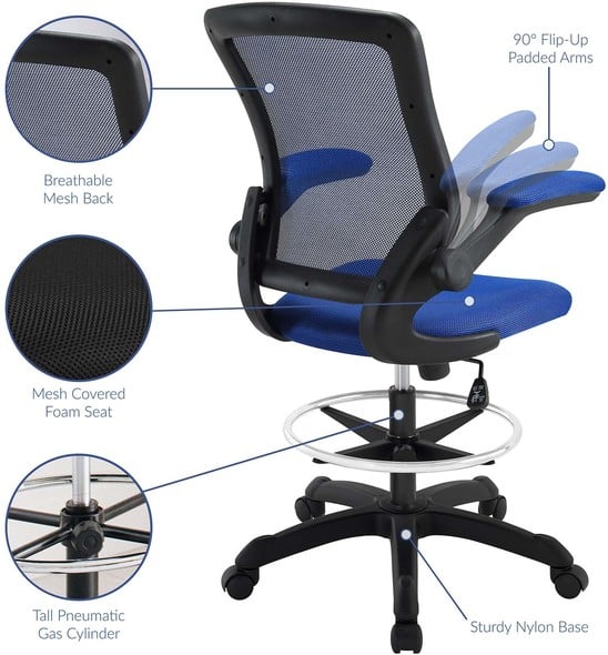 replacement base for gaming chair Modway Furniture Office Chairs Office Chairs Blue