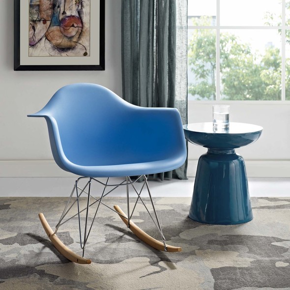leather cognac accent chair Modway Furniture Lounge Chairs and Chaises Blue