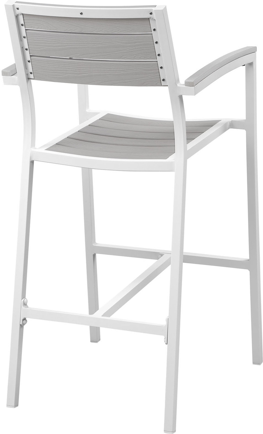 high back bar stool chairs Modway Furniture Bar and Dining White Light Gray