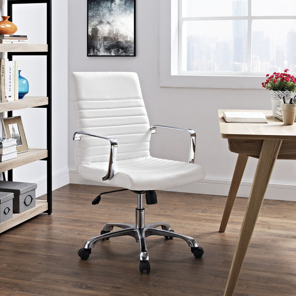 office chair with folding arms Modway Furniture Office Chairs White