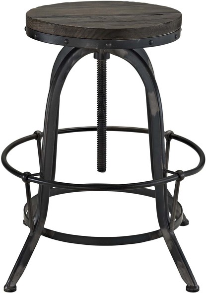 wicker top bar stools Modway Furniture Dining Chairs Black