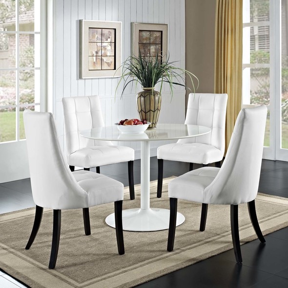 dining table with bench and 2 chairs Modway Furniture Dining Chairs White