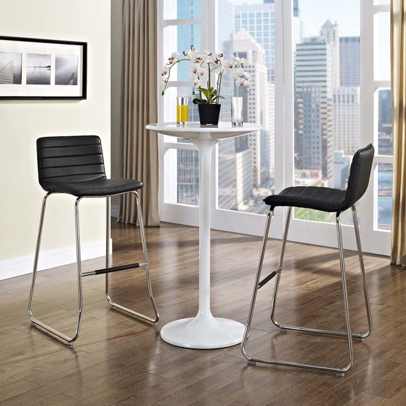 breakfast bar island with stools Modway Furniture Dining Chairs Black
