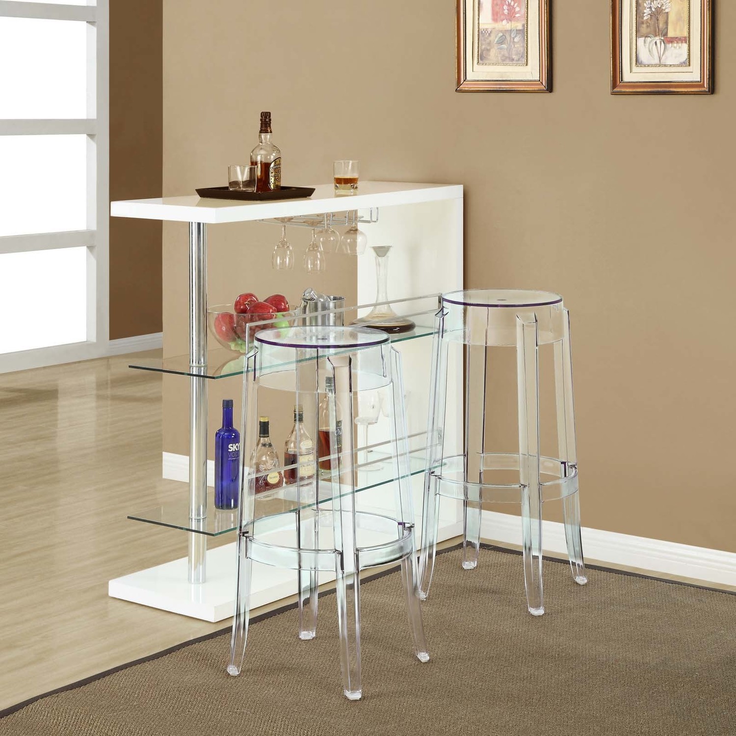 black chrome bar stools Modway Furniture Bar and Counter Stools Clear