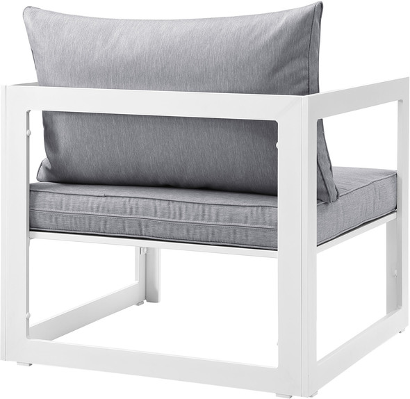 four piece patio furniture set Modway Furniture Sofa Sectionals White Gray