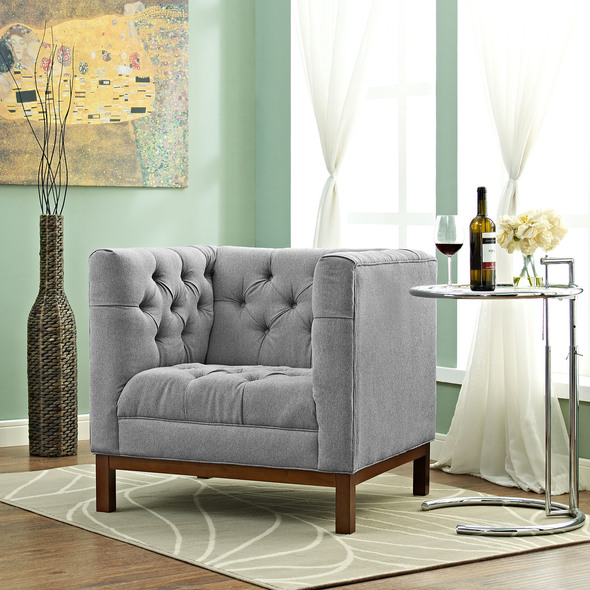 brown swivel accent chair Modway Furniture Sofas and Armchairs Expectation Gray
