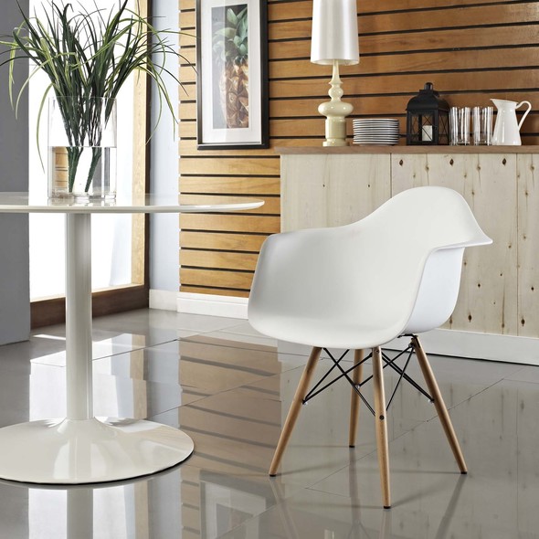 small table with four chairs Modway Furniture Dining Chairs White