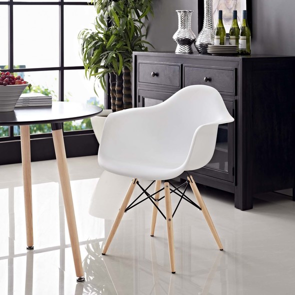 small table with four chairs Modway Furniture Dining Chairs White