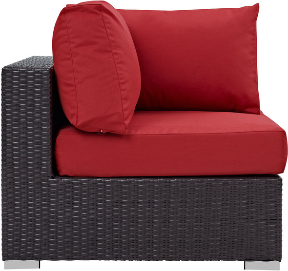 corner deck couch Modway Furniture Sofa Sectionals Espresso Red