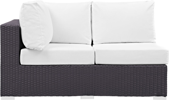 sectional couch with ottoman bed Modway Furniture Sofa Sectionals Espresso White