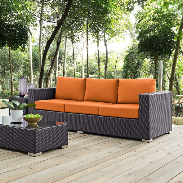 furniture piece Modway Furniture Sofa Sectionals Espresso Orange