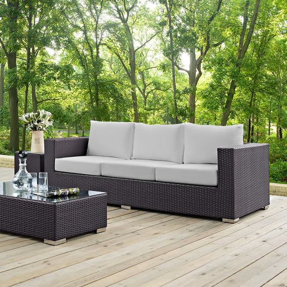 outdoor bar setting 3 piece Modway Furniture Sofa Sectionals Espresso White
