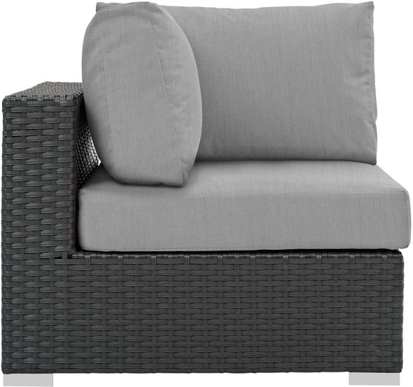 outdoor three piece bistro set Modway Furniture Sofa Sectionals Canvas Gray