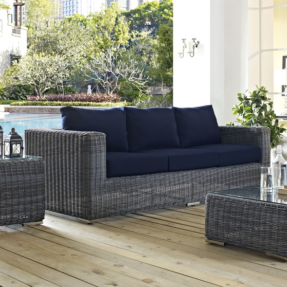 gray patio sofa Modway Furniture Sofa Sectionals Canvas Navy
