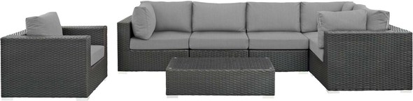 corner l couch Modway Furniture Sofa Sectionals Canvas Gray