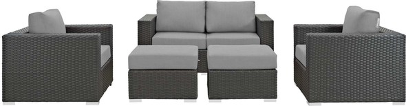 corner garden sofa and dining table Modway Furniture Sofa Sectionals Canvas Gray