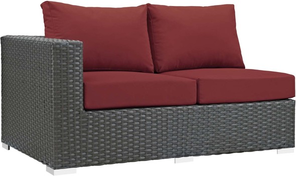 black aluminum patio set Modway Furniture Sofa Sectionals Canvas Red