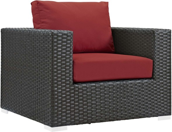 black aluminum patio set Modway Furniture Sofa Sectionals Canvas Red
