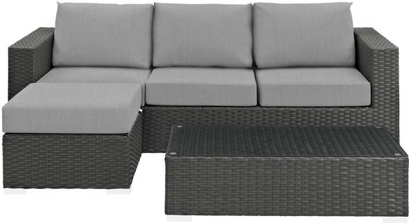 patio decor Modway Furniture Sofa Sectionals Canvas Gray