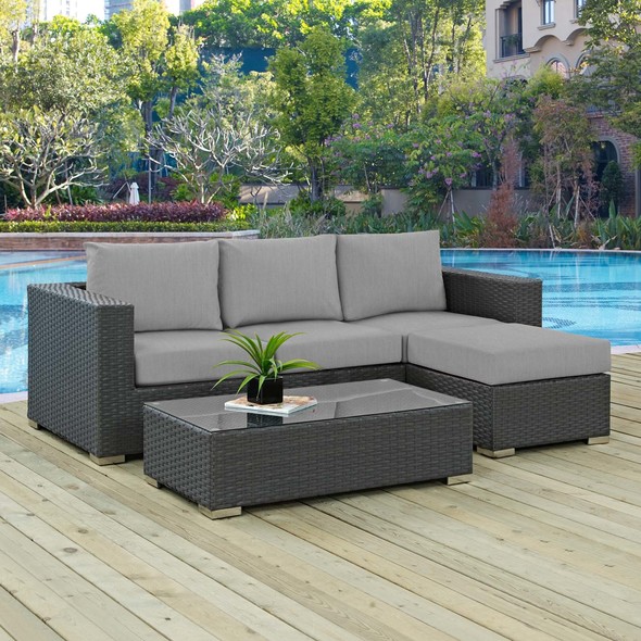 patio decor Modway Furniture Sofa Sectionals Canvas Gray