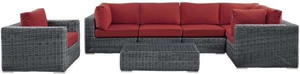 patio sectional conversation sets Modway Furniture Sofa Sectionals Canvas Red